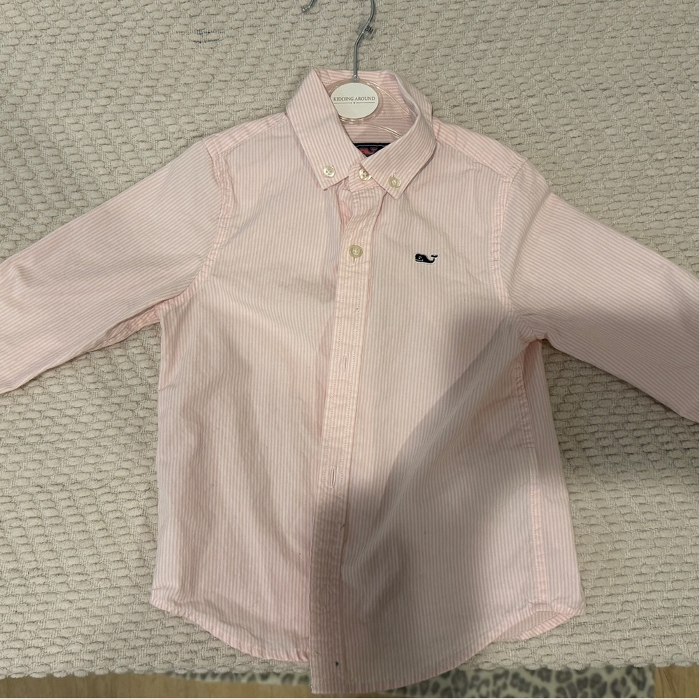 Vineyard Vines Boys Pink Striped Button-Down Shirt